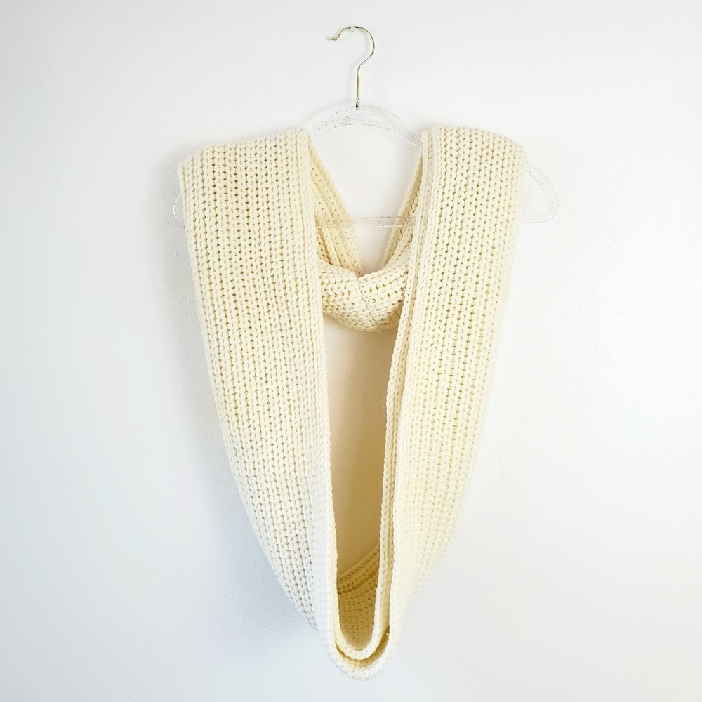 J. Crew Chunky Knit Ivory Infinity Scarf